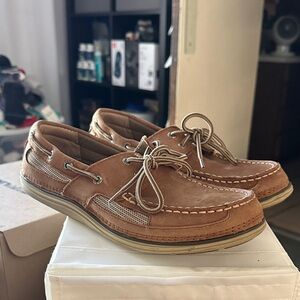 Sperry Top Siders Men's Tan Boat Shoes Leather Size 9.5 Used